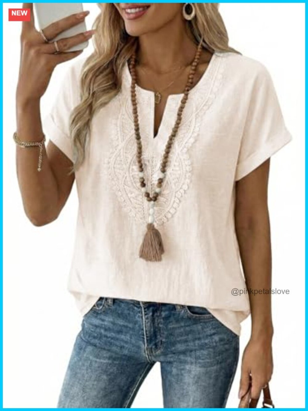 Womens Boho V Neck Short Sleeve Blouse Dressy Casual Work Tunic Top
